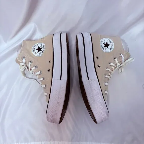 Converse Chuck Taylor All Star Lift Platform Tan High Top Size US 7 - Picture 2 of 9